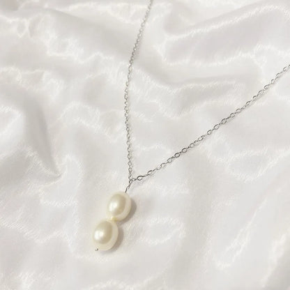 Salvatori Paris Fleur Céleste Silver Double Baroque Pearl Necklace