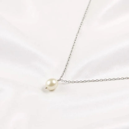 Salvatori Paris Voile d’Or Silver Single Classic Pearl Necklace