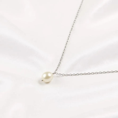 Salvatori Paris Voile d’Or Silver Single Classic Pearl Necklace