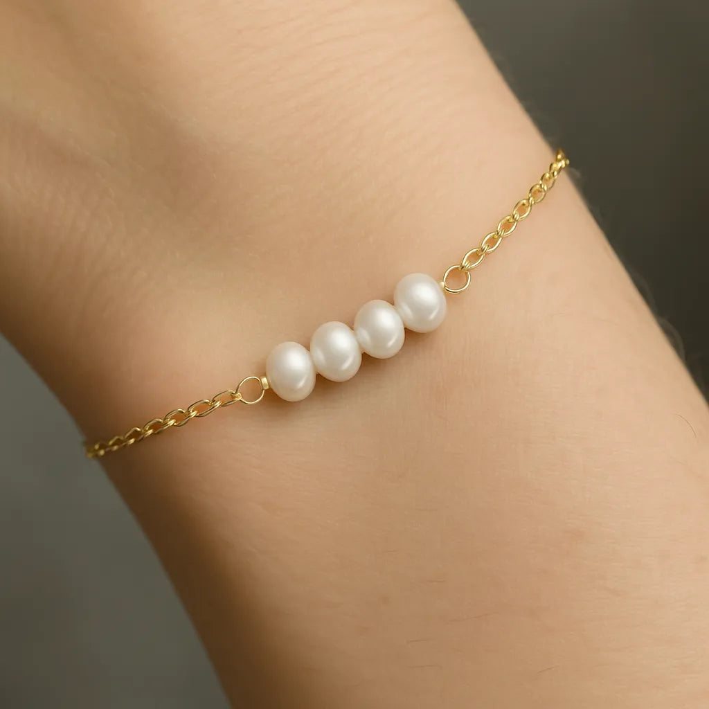 Salvatori Paris Pearl Bracelet on Gold Filled Chain