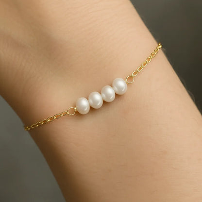 Salvatori Paris Pearl Bracelet on Gold Filled Chain
