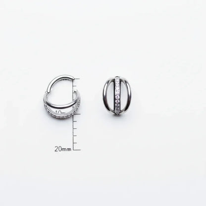 Salvatori Paris Double Hoop Ear Piercing with Cubic Zirconia Detail