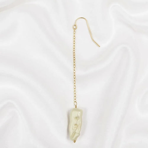 Salvatori Paris Perla Céleste Long Chain Pearl Drop Earrings