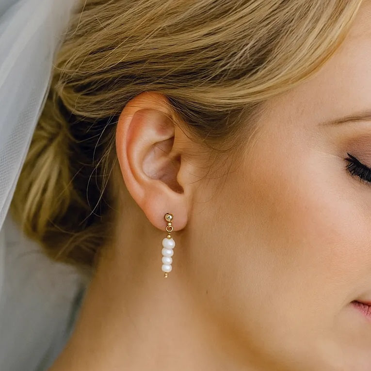 Salvatori Paris Lys Doré Stud Drop Earrings