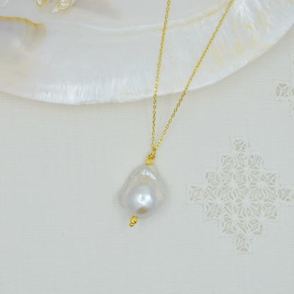 Salvatori Paris Lys Doré Single Large Baroque Pearl Necklace