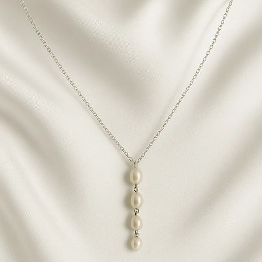 Salvatori Paris Solea Alba Silver Four Pearl Necklace