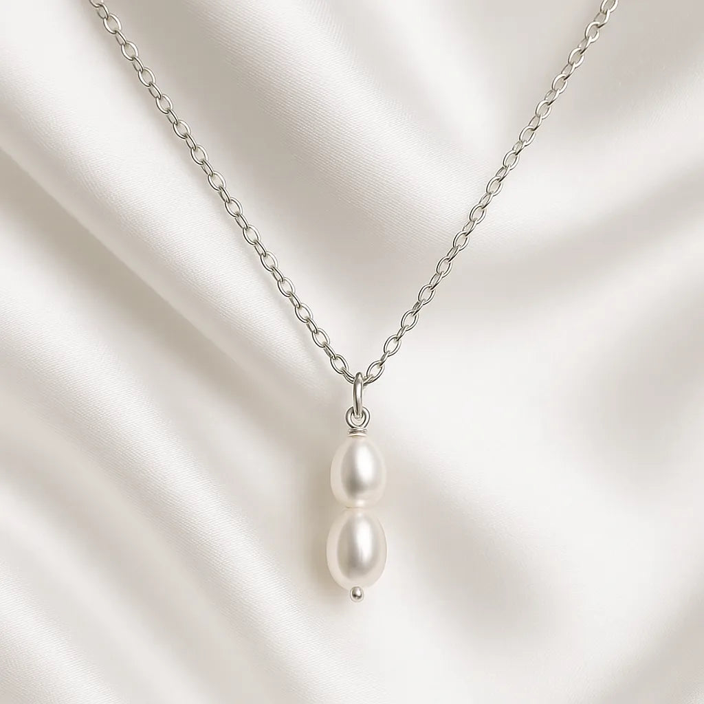 Salvatori Paris Fleur Céleste Silver Double Baroque Pearl Necklace
