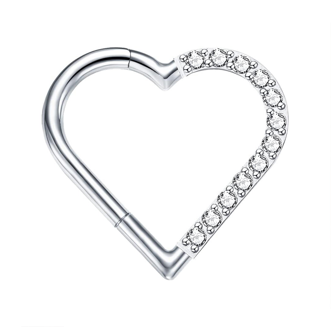 Salvatori Paris Crystal Clicker Heart Rook Piercing