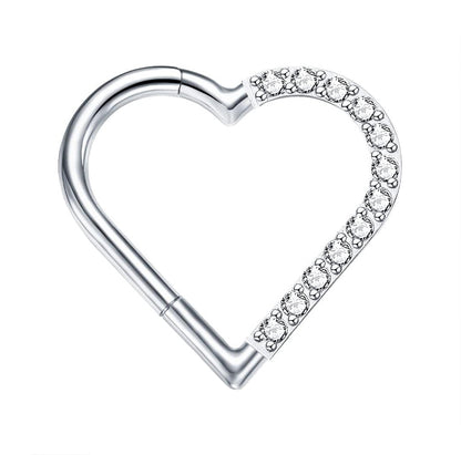 Salvatori Paris Crystal Clicker Heart Rook Piercing