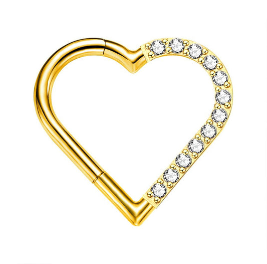 Salvatori Paris Crystal Clicker Heart Rook Piercing