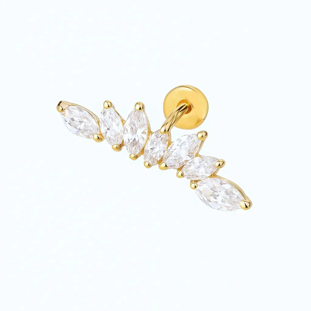 Salvatori Paris Crystal Curved Titanium Piercing