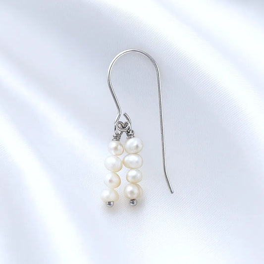 Salvatori Paris Voile d’Or Silver Hook Drop Earrings