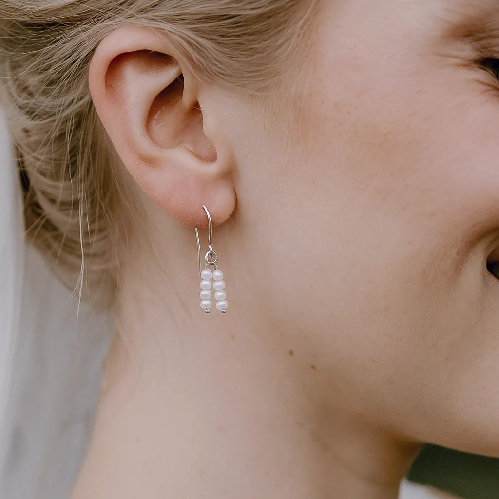 Salvatori Paris Voile d’Or Silver Hook Drop Earrings