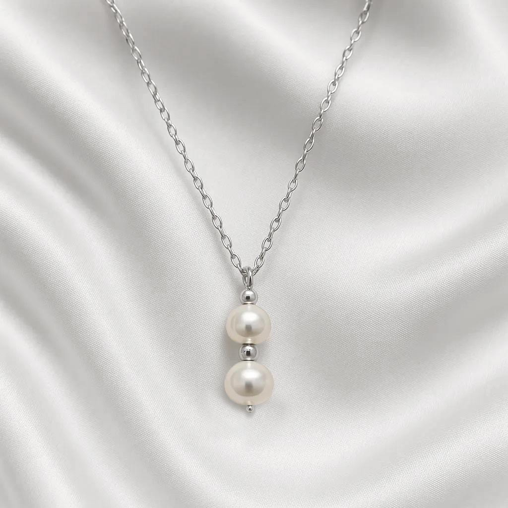 Salvatori Paris Fleur Céleste Silver Pearl Necklace