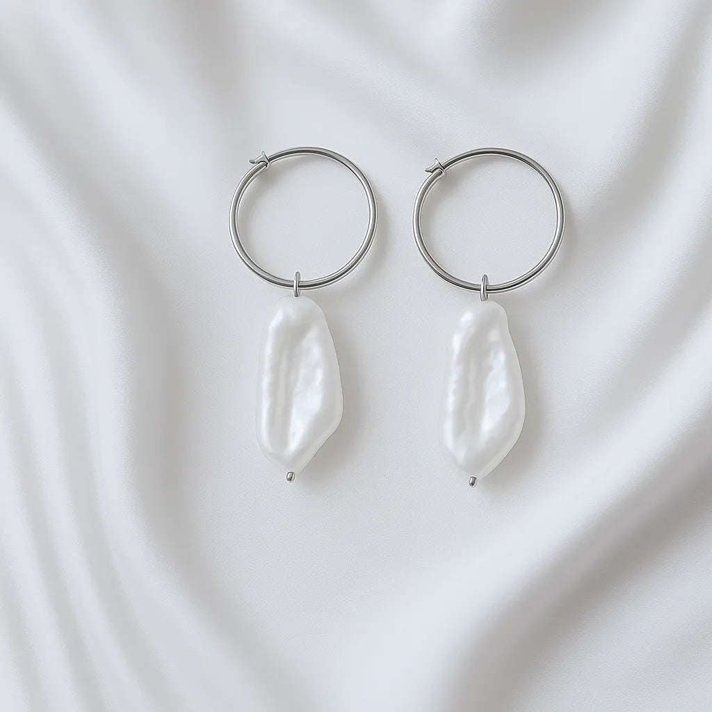 Salvatori Paris Perla Opaline Silver Pendant Pearl Drop Earring