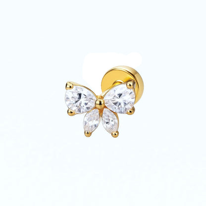 Salvatori Paris Butterfly Stud Titanium Crystal Piercing