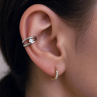 Salvatori Paris Crystal Double Hoop Helix Piercing
