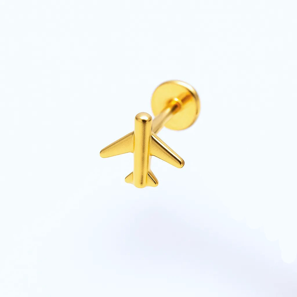 Salvatori Paris Tiny Plane Stud Titanium Piercing