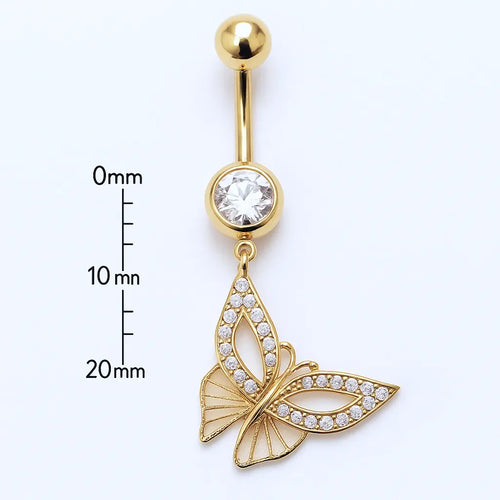 Salvatori Paris Surgical Steel Butterfly Effect Mask Design Belly Button Piercing