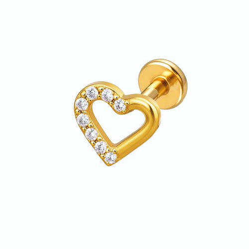 Salvatori Paris Crystal Heart Tiny Titanium Piercing