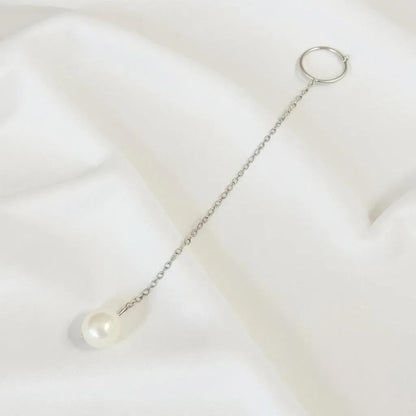 Salvatori Paris Silva Opale Silver Long Pearl Drop Earrings