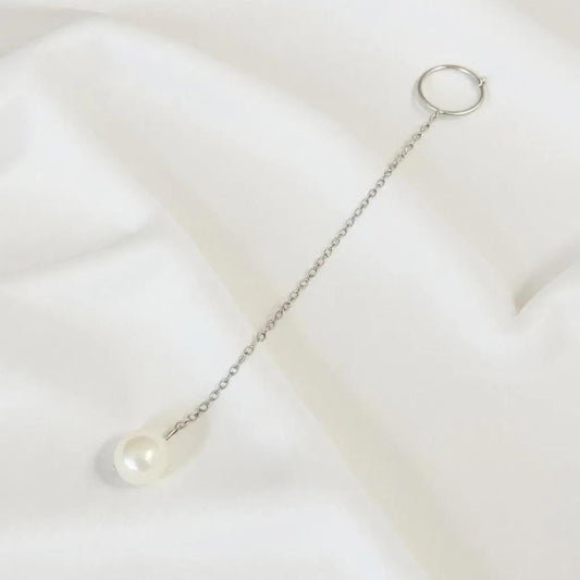 Salvatori Paris Silva Opale Silver Long Pearl Drop Earrings