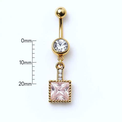 Salvatori Paris Surgical Steel Cubic Zirconia Desing Belly Button Piercing