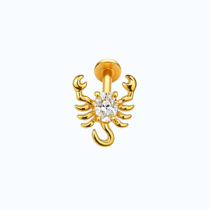 Salvatori Paris Cubic Zirconia Crab Design Titanium Piercing