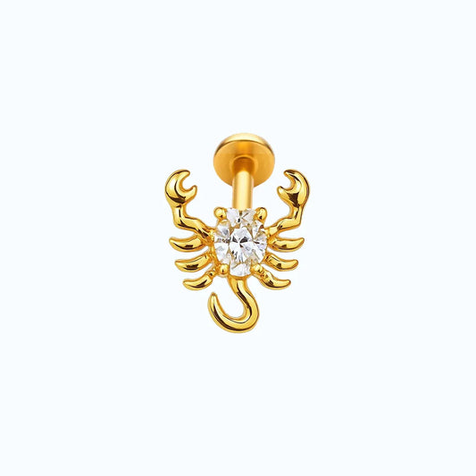 Salvatori Paris Cubic Zirconia Crab Design Titanium Piercing