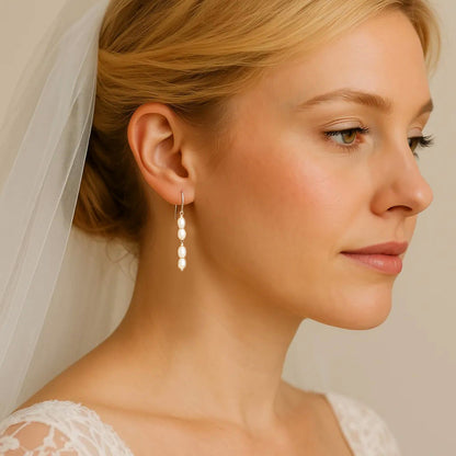 Salvatori Paris Solea Alba Silver Pearl Drop Earrings