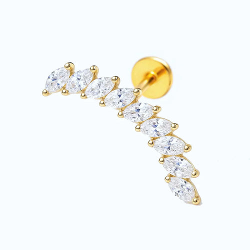 Salvatori Paris Cubic Zirconia Classic Design Titanium Piercing