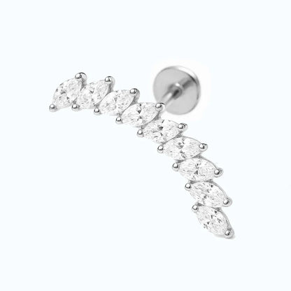 Salvatori Paris Cubic Zirconia Classic Design Titanium Piercing