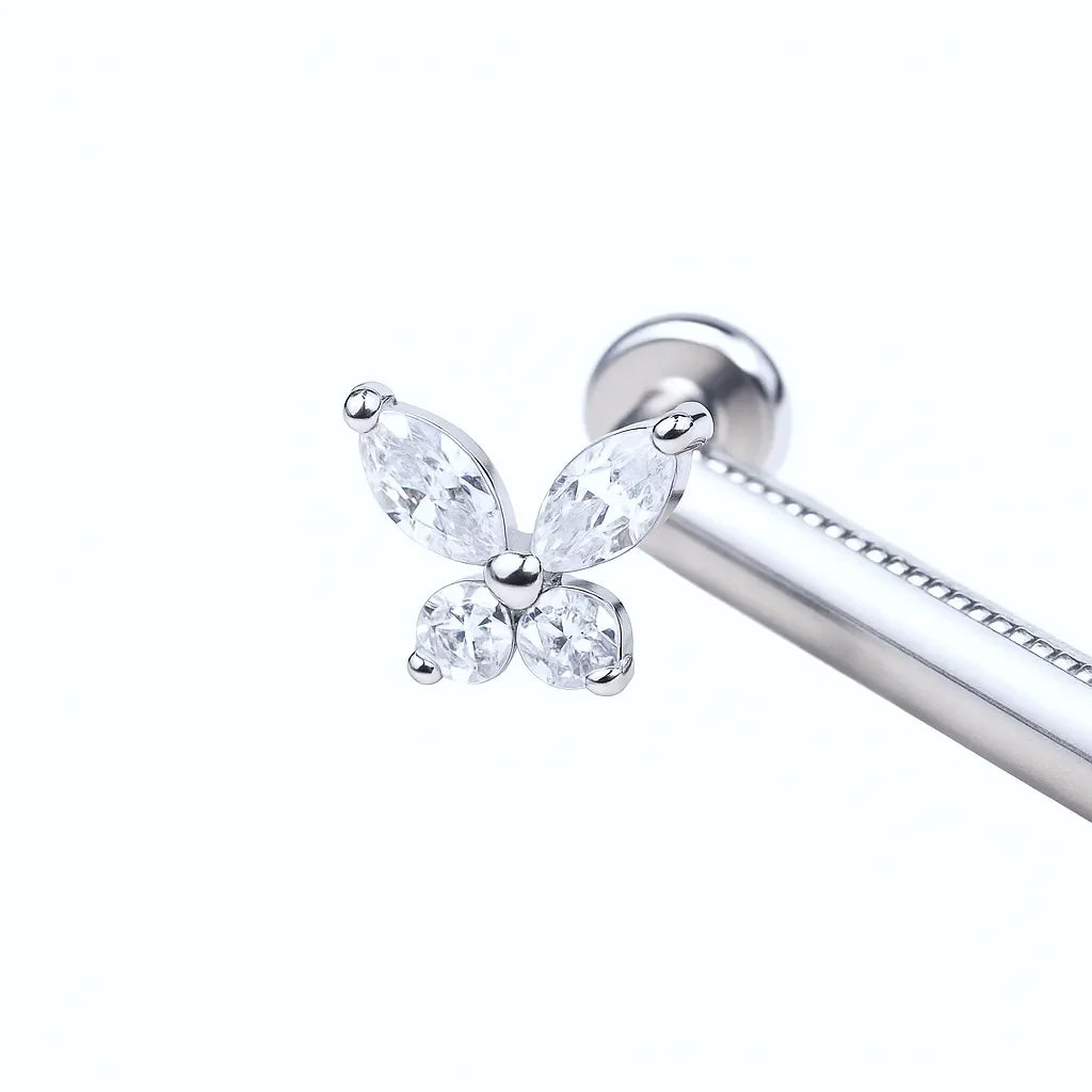 Salvatori Paris Butterfly Stud Titanium Crystal Piercing