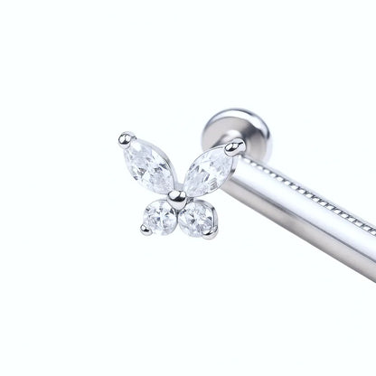Salvatori Paris Butterfly Stud Titanium Crystal Piercing