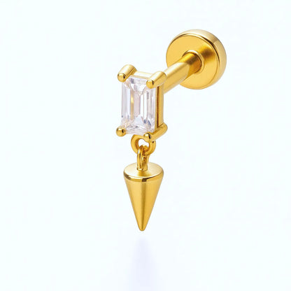 Salvatori Paris Crystal Dangle Arrow Drop Titanium Piercing