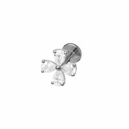 Salvatori Paris Cubic Zirconia Daisy Design Titanium Piercing