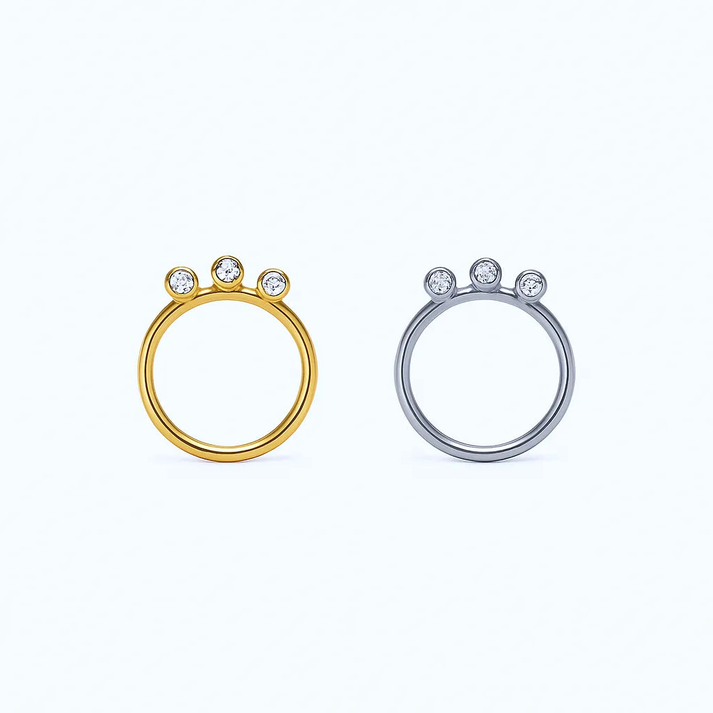 Salvatori Paris Three Crystal Clicker Daith Piercing and Clicker