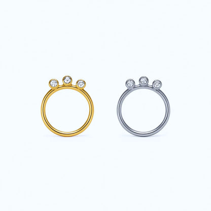 Salvatori Paris Three Crystal Clicker Daith Piercing and Clicker