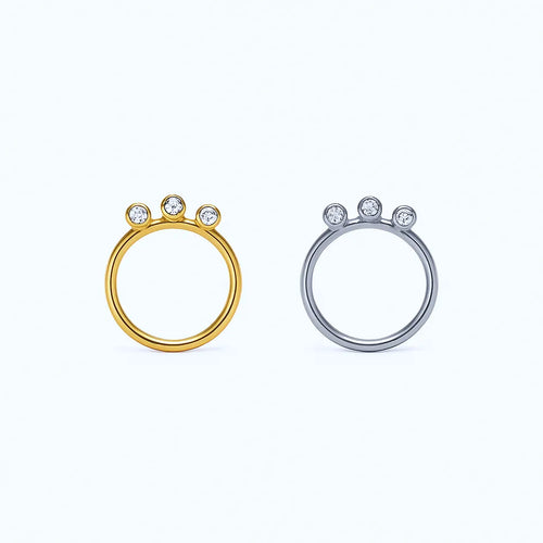 Salvatori Paris Three Crystal Clicker Daith Piercing and Clicker