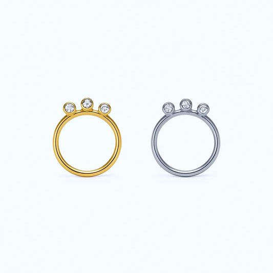 Salvatori Paris Three Crystal Clicker Daith Piercing and Clicker