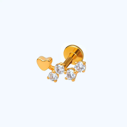 Salvatori Paris Cubic Zirconia Comet Design Titanium Piercing