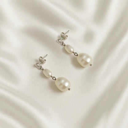 Salvatori Paris Silva Opale Silver Double Pearl Earrings