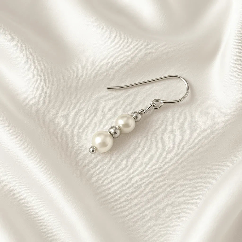 Salvatori Paris Fleur Céleste Silver Hook Pearl Earrings