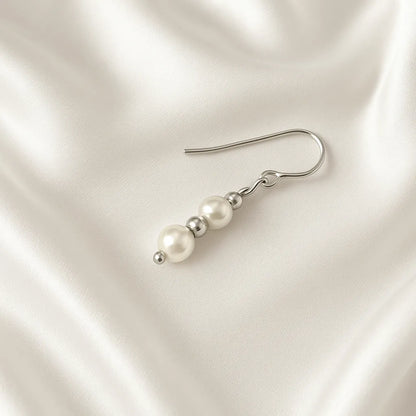 Salvatori Paris Fleur Céleste Silver Hook Pearl Earrings