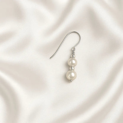 Salvatori Paris Fleur Céleste Silver Hook Pearl Earrings