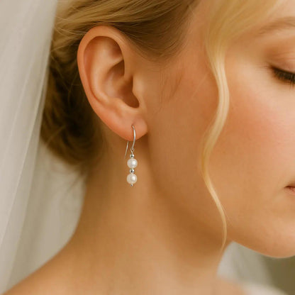Salvatori Paris Fleur Céleste Silver Hook Pearl Earrings