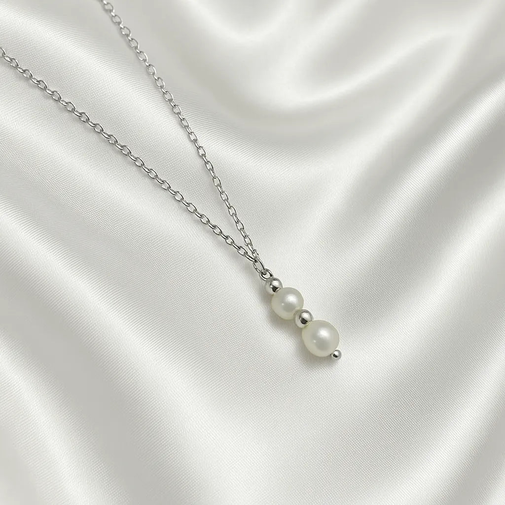 Salvatori Paris Fleur Céleste Silver Pearl Necklace