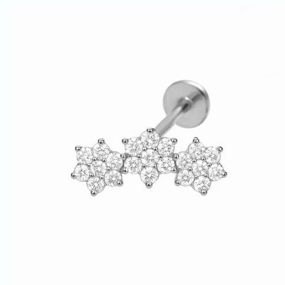 Salvatori Paris Cubic Zirconia Stars Design Titanium Piercing