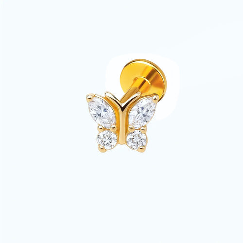 Salvatori Paris Cubic Zirconia Butterfly Design Titanium Piercing