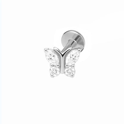 Salvatori Paris Cubic Zirconia Butterfly Design Titanium Piercing